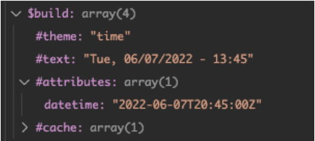 The datetime render array