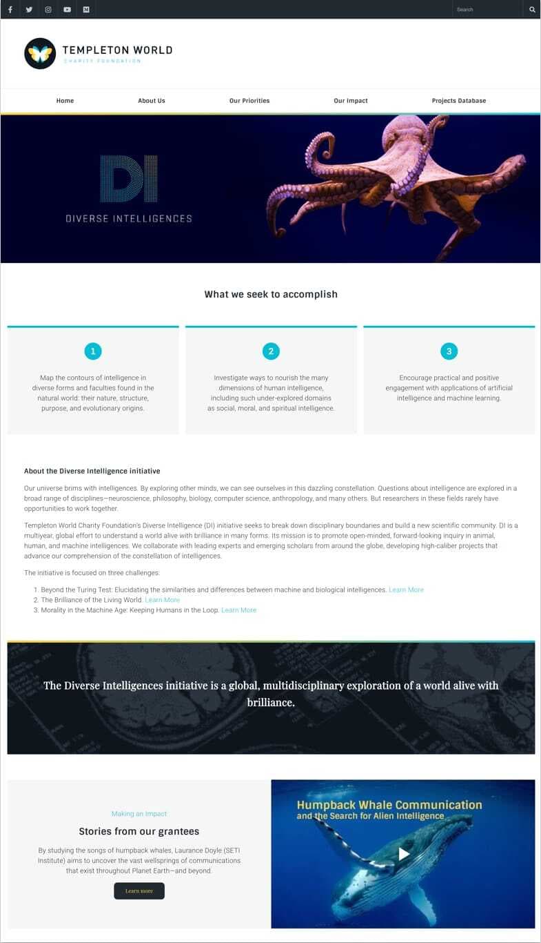 Templeton World Charity Diverse Intelligences Page