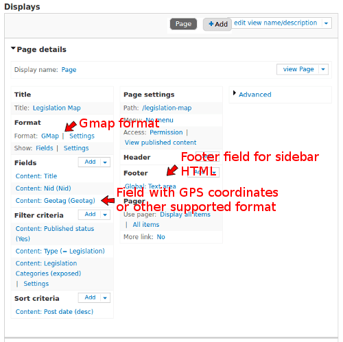 Drupal 7 Views configuration with GMap module