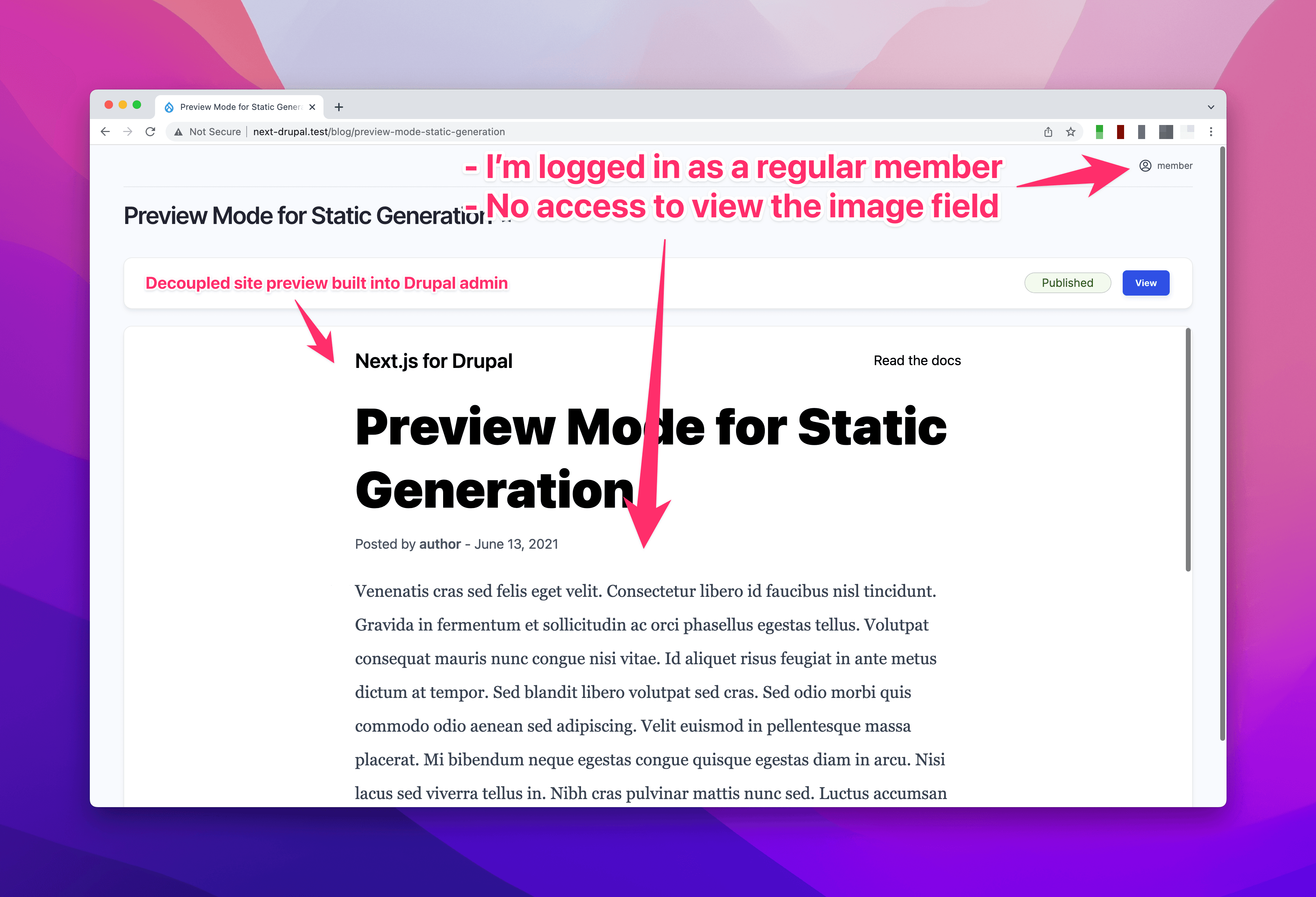 Personalized Preview for Members
