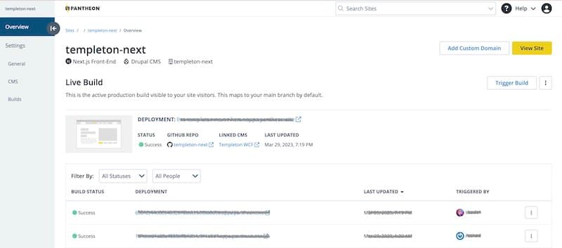 user-friendly Pantheon dashboard