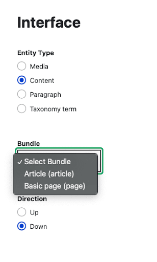 Entity Tracer UI with nothing selected