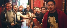 Some of the crew enjoying BBQ