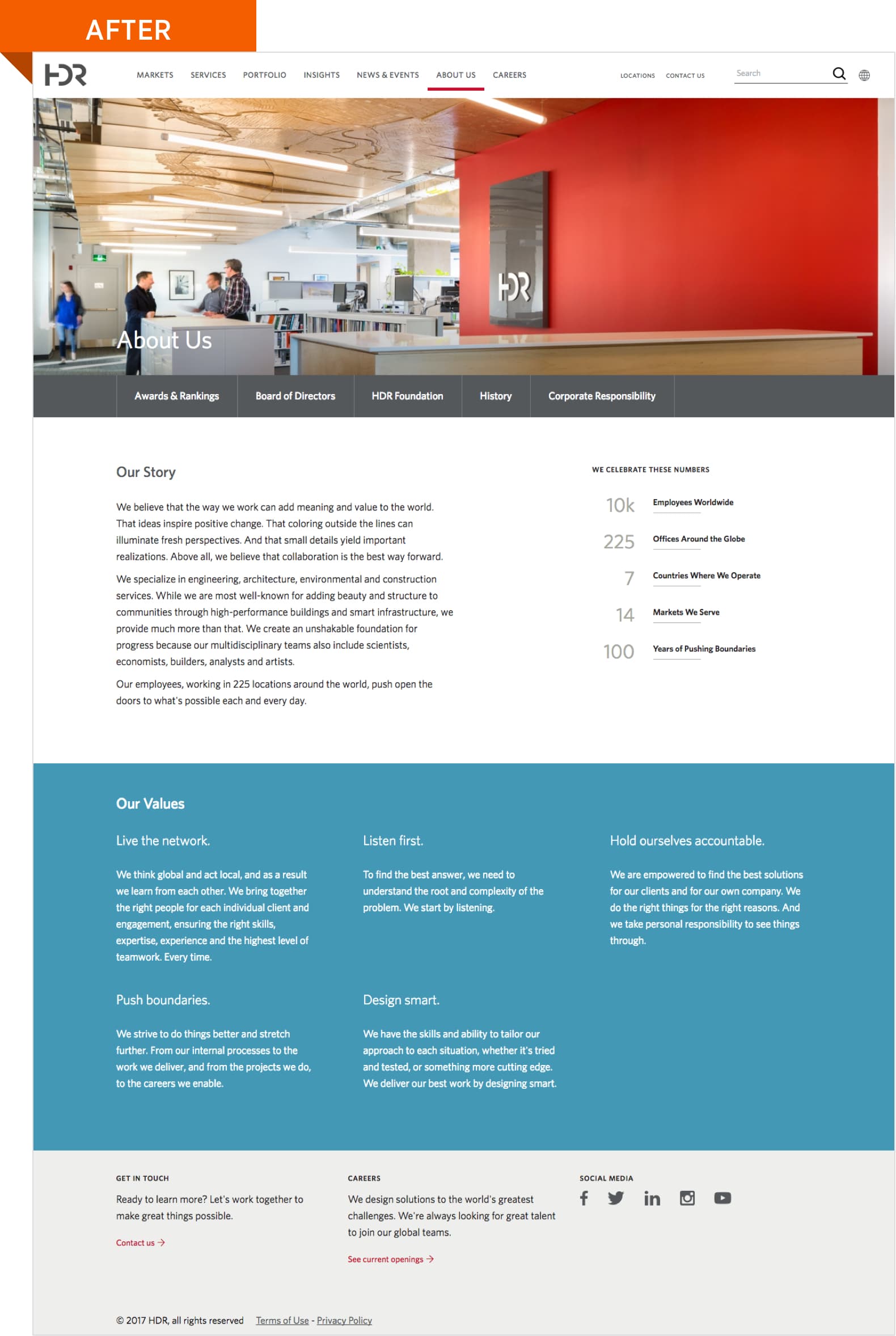 HDR's New About Us Landing Page
