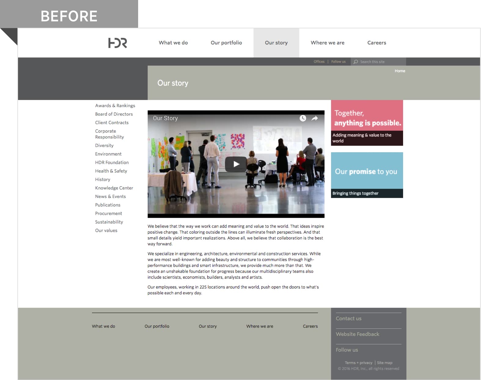 HDR's Old About Us PAge