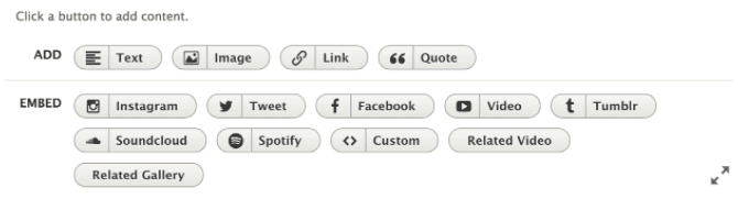 Add new sections Drupal WYSIWYG