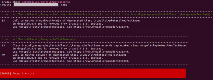 Drupal Check CLI tool example