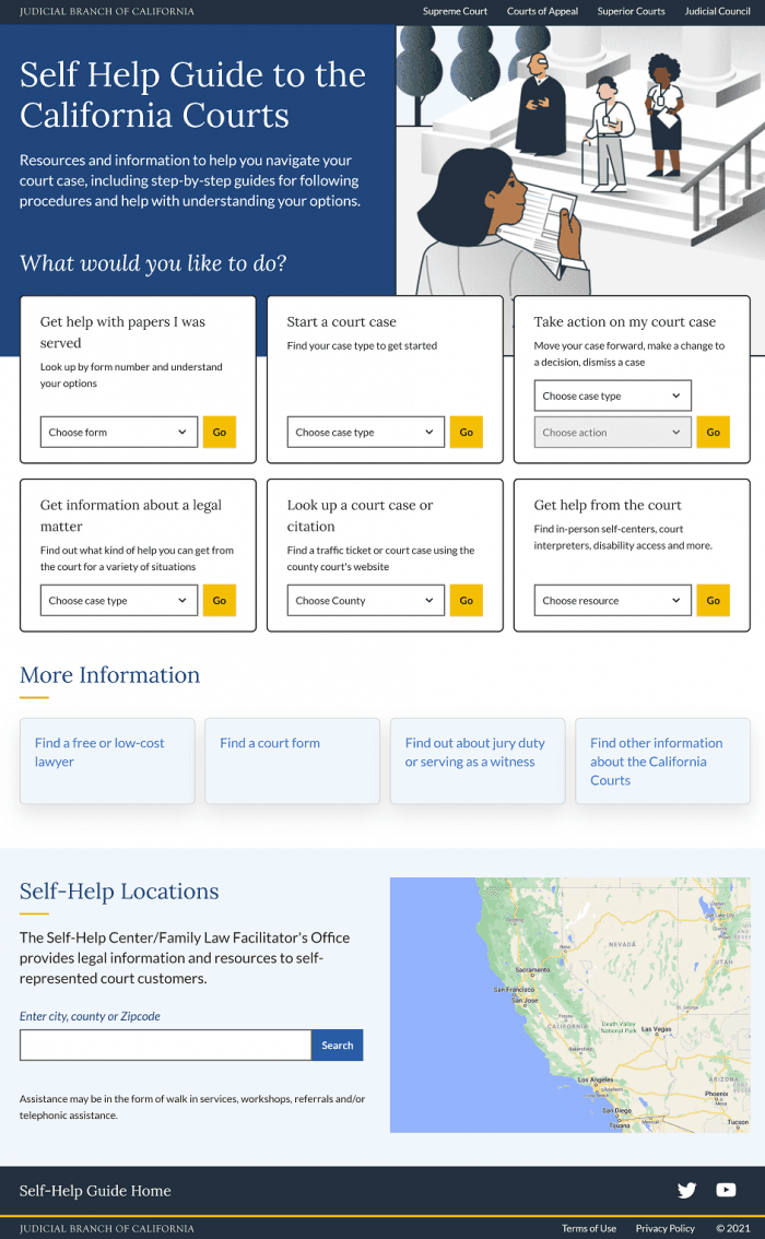 California Self-Help Portal Homepage