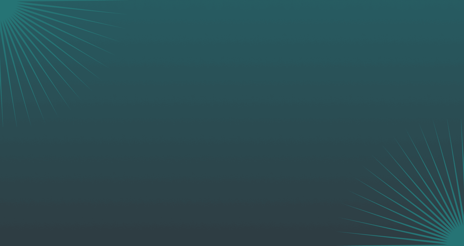 teal gradient background with sun burst on left and right