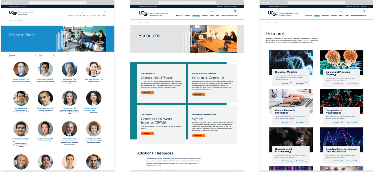UCSF Bakar Institute Desktop Screenshots