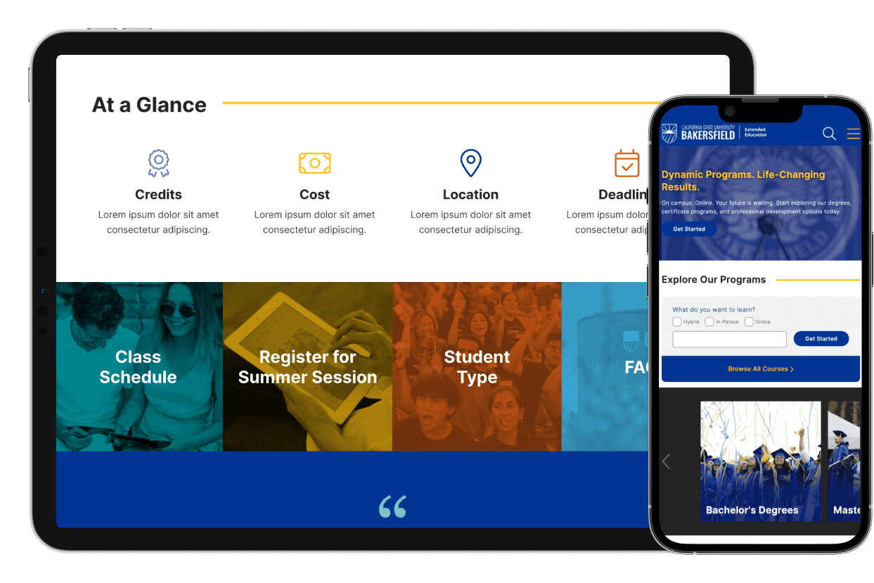 Tablet and mobile devices of the new design.