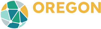 Oregon Law Help logo, globe with multicolor prisms, with Oregon in yellow and Law Help in white.