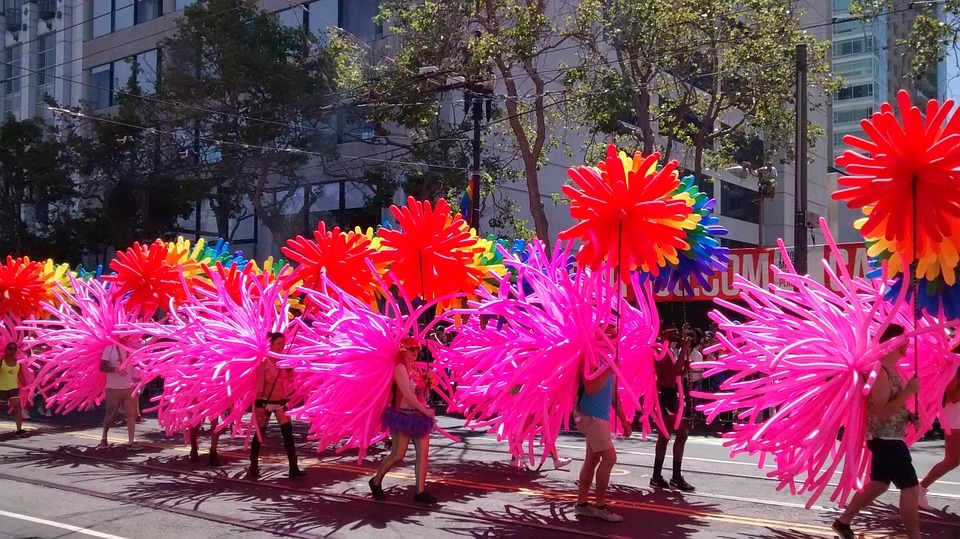 colorful pride parade