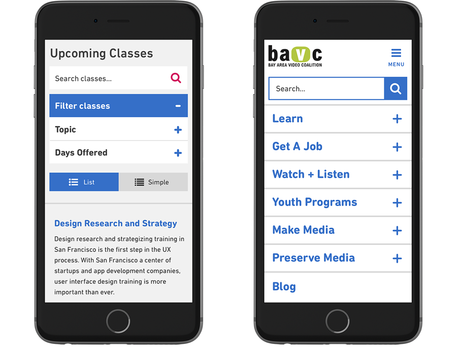 BAVC mobile design
