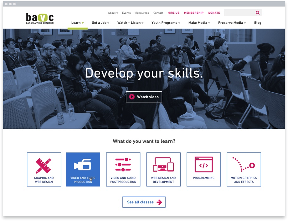 BAVC Learn page