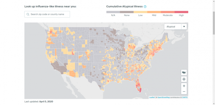 US Health Weathermap by Kinsa Insights