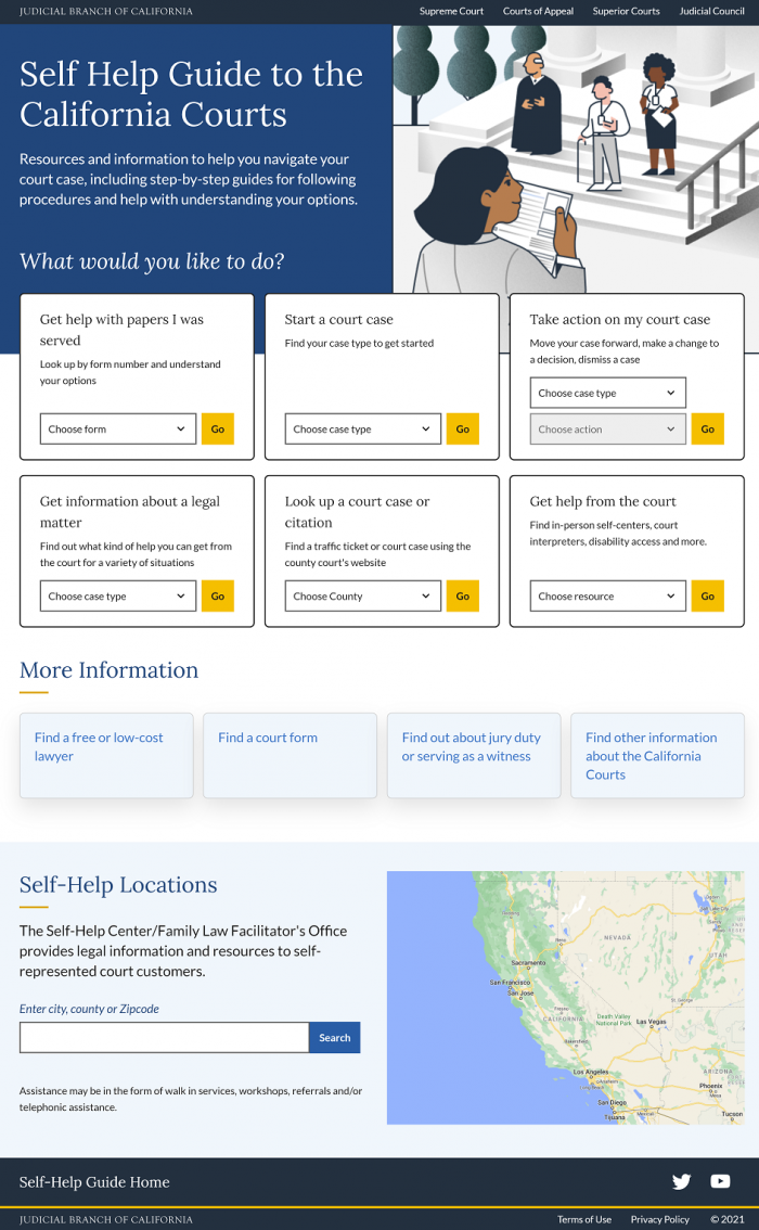 California Self-Help Portal Homepage