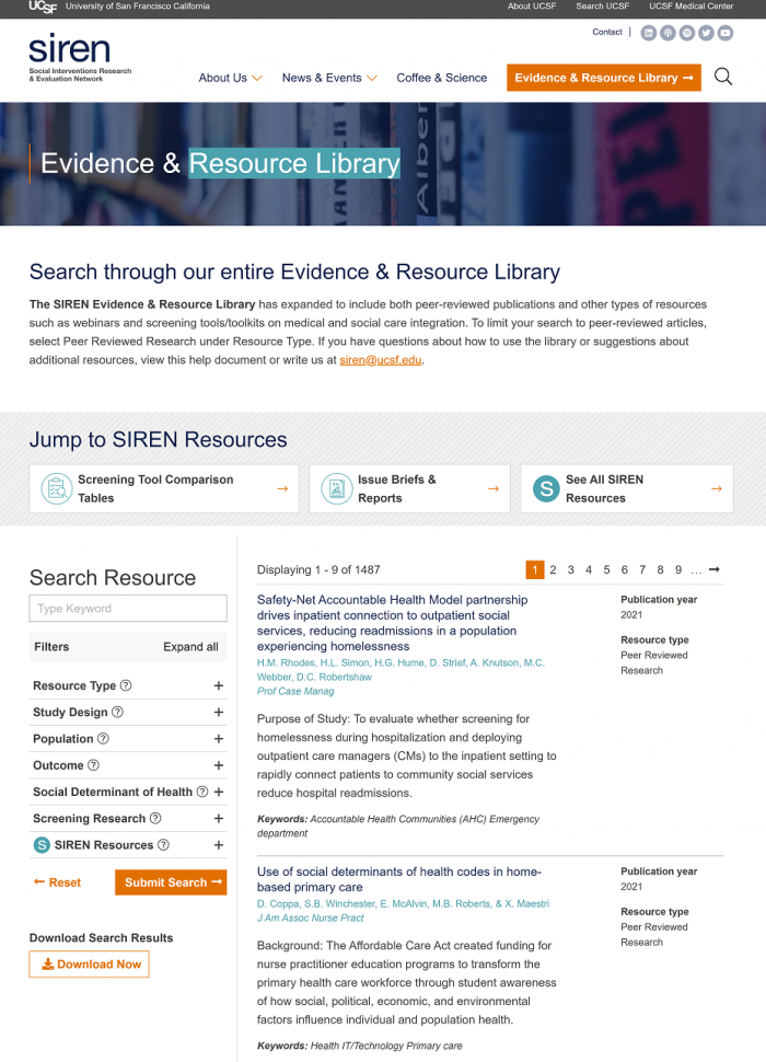 New Resource Library for SIREN at UCSF